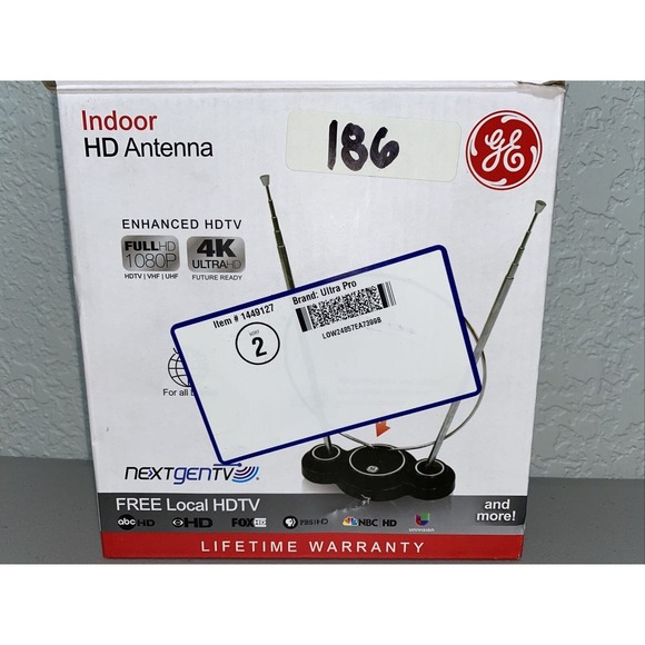 Indoor HD Antenna Jasco Free Local HDTV 1080p 4K Classic Rabbit Ears Style NEW - Picture 1 of 4